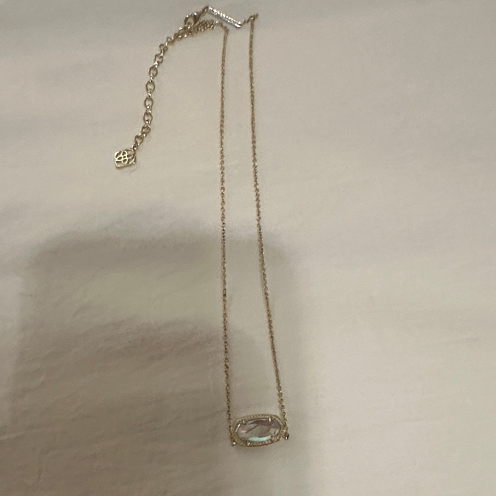 Kendra Scott Gold Necklace with Iridescent Gem